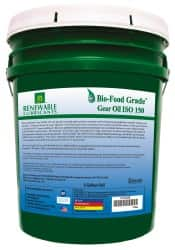 Renewable Lubricants - 5 Gal Pail, Mineral Gear Oil - 6°F to 250°F, 131 St Viscosity at 40°C, 20 St Viscosity at 100°C, ISO 150 - Makers Industrial Supply