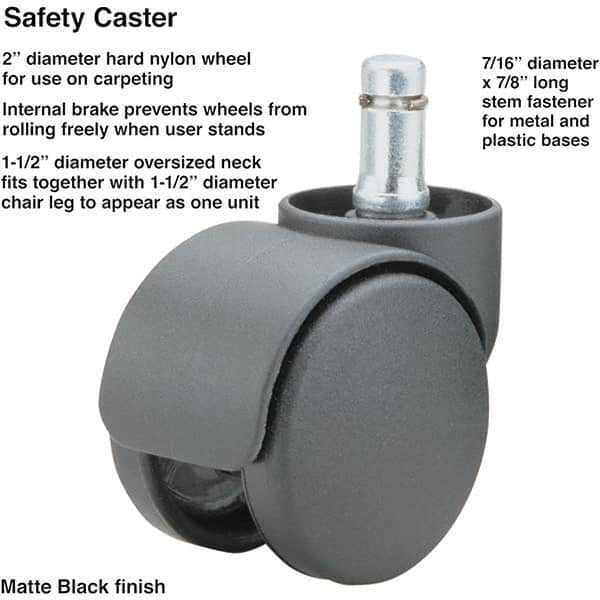 Master Caster - Cushions, Casters & Chair Accessories Type: Caster Set For Use With: Office and Home Furniture - Makers Industrial Supply