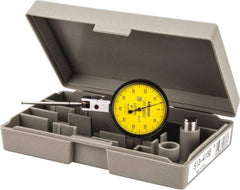 Mitutoyo - 1 mm Range, 0.01 mm Dial Graduation, Horizontal Dial Test Indicator - 1.5748 Inch Yellow Dial, 0-50-0 Dial Reading, Accurate to 0.01 Inch - Makers Industrial Supply