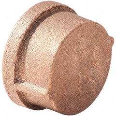 Brass Pipe Cap: 2-1/2″ Fitting, FNPT, Class 125, Lead Free