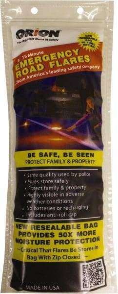 ORION Safety - 18 Piece, Road Flare Highway Safety Kit - Eighteen 15 Minute Flares - Makers Industrial Supply