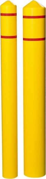 Eagle - 5-1/4" Wide x 5-1/4" Deep x 56" High, 4" Bumper Post Sleeve - Yellow, HDPE, 4 Lb, Smooth Surface - Makers Industrial Supply