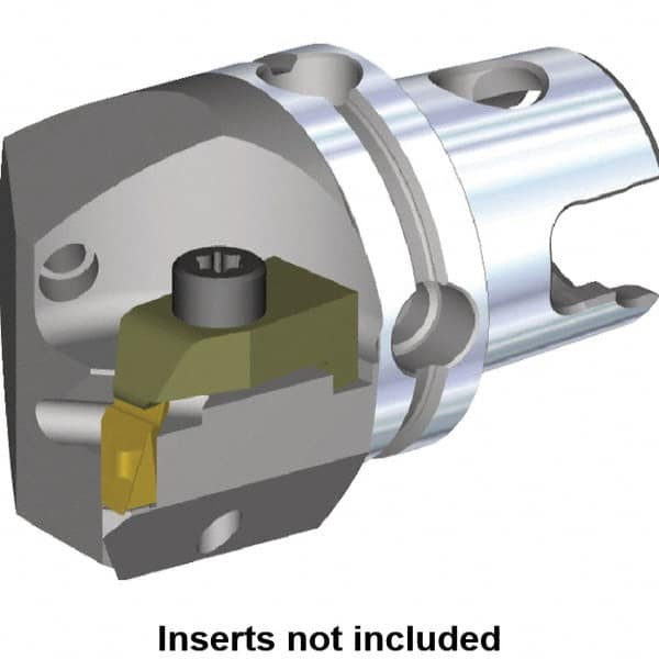 Kennametal - NU3R Insert, 50mm Head Length, Modular Grooving Cutting Unit Head - Left Hand Cut, System Size KM50, Through Coolant, Series Top Notch - Makers Industrial Supply