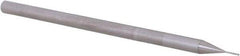 Accupro - 1/64", 3 Flute, Single End, Solid Carbide, 0.003" Corner Radius End Mill - 2-1/2" OAL, 30° Helix, Right Hand Flute, 0.022" LOC, Right Hand Cut, 1/8" Extended Reach - Makers Industrial Supply