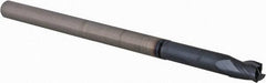 Accupro - 1/4", 3 Flute, Single End, Solid Carbide, 0.015" Corner Radius End Mill - 4" OAL, 30° Helix, Right Hand Flute, 3/8" LOC, Right Hand Cut, 1-1/4" Extended Reach - Makers Industrial Supply