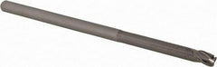 Accupro - 1/8", 3 Flute, Single End, Solid Carbide, 0.015" Corner Radius End Mill - 2-1/2" OAL, 30° Helix, Right Hand Flute, 3/16" LOC, Right Hand Cut, 1" Extended Reach - Makers Industrial Supply