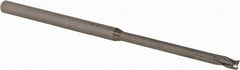 Accupro - 3/32", 3 Flute, Single End, Solid Carbide, 0.01" Corner Radius End Mill - 2-1/2" OAL, 30° Helix, Right Hand Flute, 0.139" LOC, Right Hand Cut, 1-1/8" Extended Reach - Makers Industrial Supply