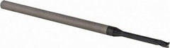 Accupro - 5/64", 3 Flute, Single End, Solid Carbide, 0.01" Corner Radius End Mill - 2-1/2" OAL, 30° Helix, Right Hand Flute, 0.117" LOC, Right Hand Cut, 5/8" Extended Reach - Makers Industrial Supply