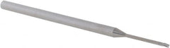 Accupro - 3/64", 3 Flute, Single End, Solid Carbide, 0.01" Corner Radius End Mill - 2-1/2" OAL, 30° Helix, Right Hand Flute, 0.07" LOC, Right Hand Cut, 0.57" Extended Reach - Makers Industrial Supply