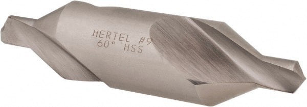 Hertel - #9 Plain Cut 60° Incl Angle High Speed Steel Combo Drill & Countersink - Makers Industrial Supply