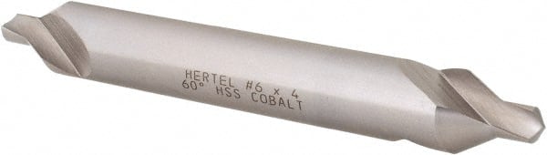 Hertel - #6 Plain Cut 60° Incl Angle Cobalt Combo Drill & Countersink - Makers Industrial Supply