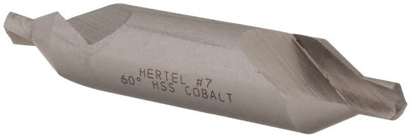 Hertel - #7 Plain Cut 60° Incl Angle Cobalt Combo Drill & Countersink - Makers Industrial Supply