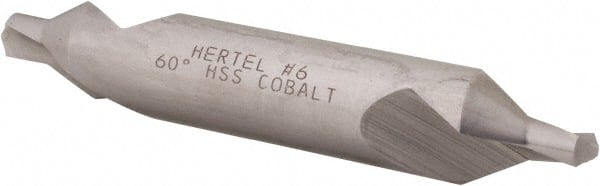 Hertel - #6 Plain Cut 60° Incl Angle Cobalt Combo Drill & Countersink - Makers Industrial Supply