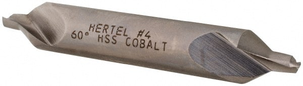 Hertel - #4 Plain Cut 60° Incl Angle Cobalt Combo Drill & Countersink - Makers Industrial Supply