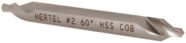 Hertel - #2 Plain Cut 60° Incl Angle Cobalt Combo Drill & Countersink - Makers Industrial Supply