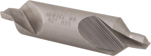 Hertel - #8 Plain Cut 82° Incl Angle High Speed Steel Combo Drill & Countersink - Makers Industrial Supply