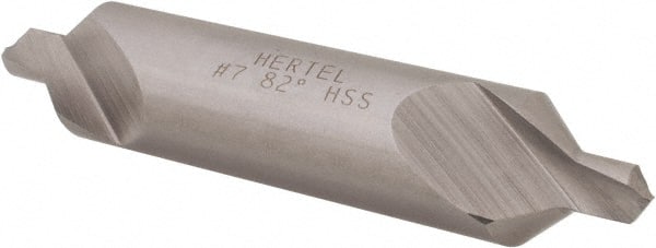 Hertel - #7 Plain Cut 82° Incl Angle High Speed Steel Combo Drill & Countersink - Makers Industrial Supply