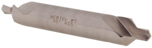 Hertel - #5 Plain Cut 90° Incl Angle High Speed Steel Combo Drill & Countersink - Makers Industrial Supply