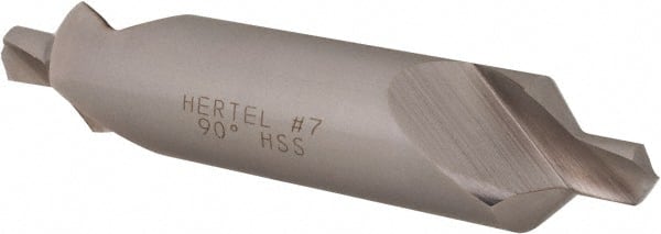 Hertel - #7 Plain Cut 90° Incl Angle High Speed Steel Combo Drill & Countersink - Makers Industrial Supply