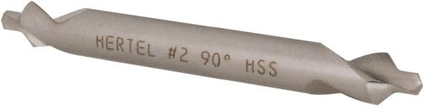 Hertel - #2 Plain Cut 90° Incl Angle High Speed Steel Combo Drill & Countersink - Makers Industrial Supply