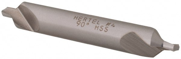 Hertel - #4 Plain Cut 90° Incl Angle High Speed Steel Combo Drill & Countersink - Makers Industrial Supply