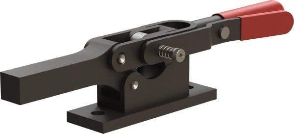 De-Sta-Co - 1,299 Lb Holding Capacity, Horizontal Handle, Manual Hold Down Toggle Clamp - 69° Handle Movement, 90° Bar Opening, Solid Bar, Flanged Base, Oxide Finish, Forged Alloy Steel - Makers Industrial Supply