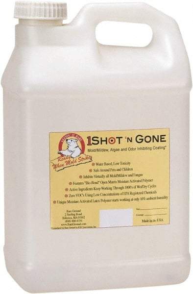 Bare Ground Solutions - 2.5 Gallons of 1 Shot Mold Inhibiting Coating - Moisture activated mold/mildew, algae, fungus prevention coating  It has zero VOC's and uses a low concentration of EPA registered chemicals. - Makers Industrial Supply