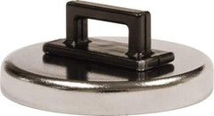 Mag-Mate - 14 Lb Max Pull Force, 3/16" Overall Height, 1.24" Diam, Ceramic Cup Magnet - Clamp Style, 3/8" Clamp Opening, Chrome Plated - Makers Industrial Supply