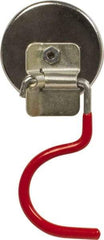 Mag-Mate - 38 Lb Max Pull Force, 5/16" Overall Height, 2.03" Diam, Ceramic Cup Magnet - Hook Style, 1-7/8" Clamp Opening, Chrome Plated - Makers Industrial Supply