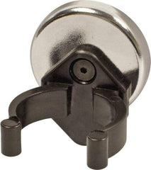 Mag-Mate - 22 Lb Max Pull Force, 9/32" Overall Height, 1.41" Diam, Ceramic Cup Magnet - Clamp Style, 1-3/8" Clamp Opening, Chrome Plated - Makers Industrial Supply