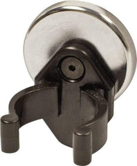 Mag-Mate - 14 Lb Max Pull Force, 3/16" Overall Height, 1.24" Diam, Ceramic Cup Magnet - Clamp Style, 1-1/8" Clamp Opening, Chrome Plated - Makers Industrial Supply