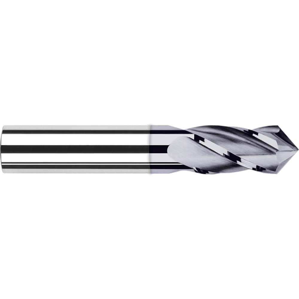 Harvey Tool - 3/32" Diam, 3/8" LOC, 4 Flute 100° Point Angle Solid Carbide Drill Mill - Exact Industrial Supply