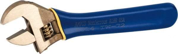 Ampco - 1-5/16" Jaw Capacity, 11" Insulated Adjustable Wrench - Steel, Plain Finish, 10-1/2" OAL - Makers Industrial Supply