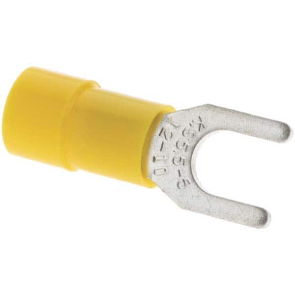 Value Collection - #10 Stud, 12 to 10 AWG Compatible, Partially Insulated, Standard Fork Terminal - Makers Industrial Supply