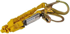 PRO-SAFE - 6' Long, 350 Lb Capacity, 2 Leg Locking Snap Hook Harness Shock Absorbing Lanyard - Polyester Webbing, Locking Rebar Snap Hook Anchorage Connection - Makers Industrial Supply