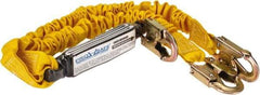 PRO-SAFE - 6' Long, 350 Lb Capacity, 2 Leg Locking Snap Hook Harness Shock Absorbing Lanyard - Polyester Webbing, Locking Snap Hook Anchorage Connection - Makers Industrial Supply