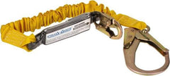 PRO-SAFE - 6' Long, 350 Lb Capacity, 1 Leg Locking Snap Hook Harness Shock Absorbing Lanyard - Polyester Webbing, Locking Rebar Snap Hook Anchorage Connection - Makers Industrial Supply