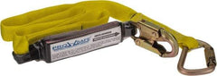 PRO-SAFE - 6' Long, 350 Lb Capacity, 1 Leg Locking Snap Hook Harness Shock Absorbing Lanyard - Polyester Webbing, Locking Snap Hook Anchorage Connection - Makers Industrial Supply