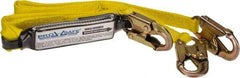 PRO-SAFE - 6' Long, 350 Lb Capacity, 2 Leg Locking Snap Hook Harness Shock Absorbing Lanyard - Polyester Webbing, Locking Snap Hook Anchorage Connection - Makers Industrial Supply