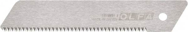 Olfa - 1 Piece Steel Serrated Blade - 142mm OAL, 5-37/64" Blade Length, 0.02" Blade Thickness - Makers Industrial Supply