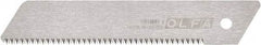 Olfa - 1 Piece Steel Serrated Blade - 142mm OAL, 5-37/64" Blade Length, 0.02" Blade Thickness - Makers Industrial Supply