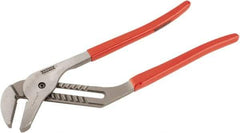 Proto - 16" OAL, 4-13/64" Max Capacity, 1-15/16" Jaw Length x 33/64" Jaw Width, 11 Position Gooseneck Tongue & Groove Pliers - Serrated Straight Jaws, Standard Head, Vinyl Handles - Makers Industrial Supply