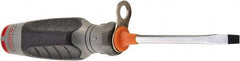 Proto - Tethered & Slotted Screwdriver - Round Shank, Ergonomic Handle - Makers Industrial Supply