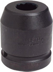 Proto - 1" Drive 2-1/4" Standard Impact Socket - 12 Points, 3-3/16" OAL - Makers Industrial Supply