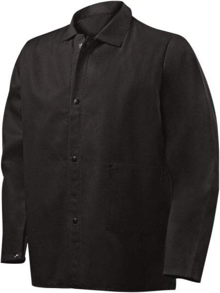 Steiner - Size 2XL Welding & Flame Resistant/Retardant Jacket - Black, Cotton, Snaps Closure, 56 to 58" Chest - Makers Industrial Supply