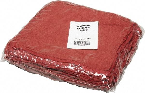 Ability One - Reclaimed Cotton Shop Towel Rag - Low Lint, Red, 13-1/2 x 15-1/2" - Makers Industrial Supply