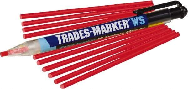 Markal - Red All Purpose Wax Crayon - Flat Tip - Makers Industrial Supply