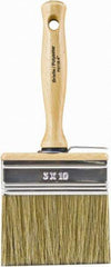 Wooster Brush - 4" Flat Hog/Polyester Stainer Brush - 2-9/16" Bristle Length, 5.44" Wood Threaded Wood Handle - Makers Industrial Supply