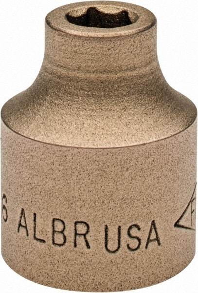 Ampco - 5/16", 1/2" Drive, Standard Hand Socket - 6 Points, 1-3/16" OAL, Aluminum Bronze - Makers Industrial Supply