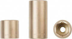 Ampco - 1/2" Drive, Standard Hand Socket - 6 Points, 1-3/16" OAL, Aluminum Bronze - Makers Industrial Supply